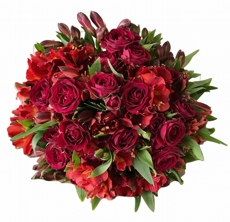Buqu de Rosa Vermelha e Alstroemrias