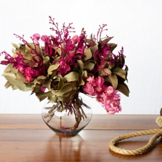Arranjo + Vaso de Flores Secas Bougainville Pink Arranjo + Vaso de Flores Secas 