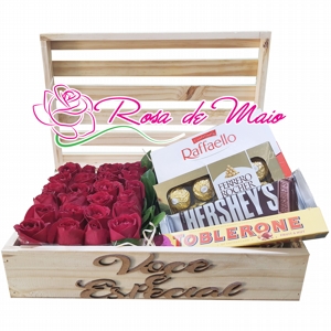 CESTA DE ROSAS E CHOCOLATES - RM 507 
