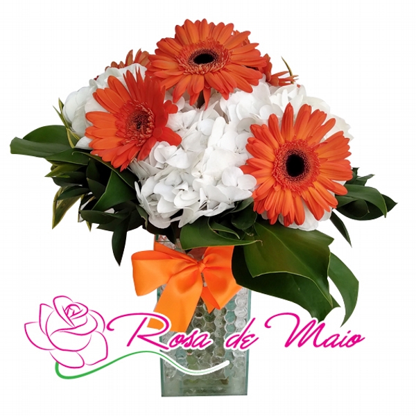 ARRANJO GERBERA E AZALIA