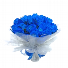 Buque de Rosas Azul Royal com 20 Unidades