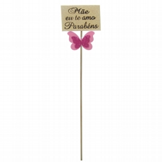 Carto Plaquinha Me Eu Te Amo Parabns - Rosa
