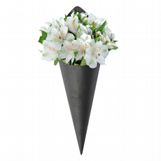 Arranjo Sofisticado Cone Black Astromelias Brancas