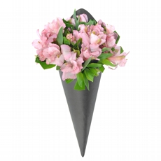 Arranjo Sofisticado Cone Black Astromelias Cor de Rosa Bebe