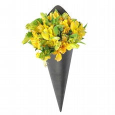 Arranjo Sofisticado Cone Black Astromelias Amarela