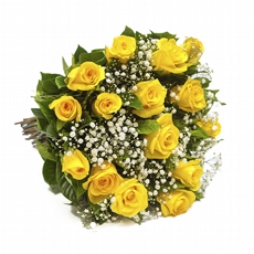 Buqu com 12 Rosas Amarelas Premium