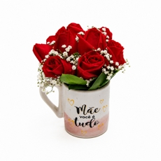 Flores na Caneca- M�e Voc� � tudo