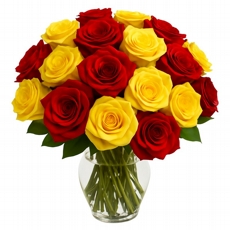 Rosas Duas Cores em Vaso V/A
