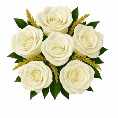 Buque Clssico 6 Rosas Brancas
