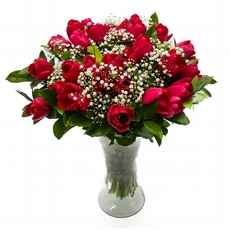 Arranjo intenso de 30 rosas vermelhas