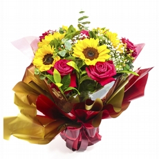 BUQUET ENCANTO DE GIRASSOL COM COLOMBIANAS